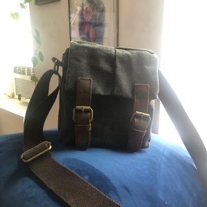 Waterproof Canvas Leather Trim DSLR Camera Bag